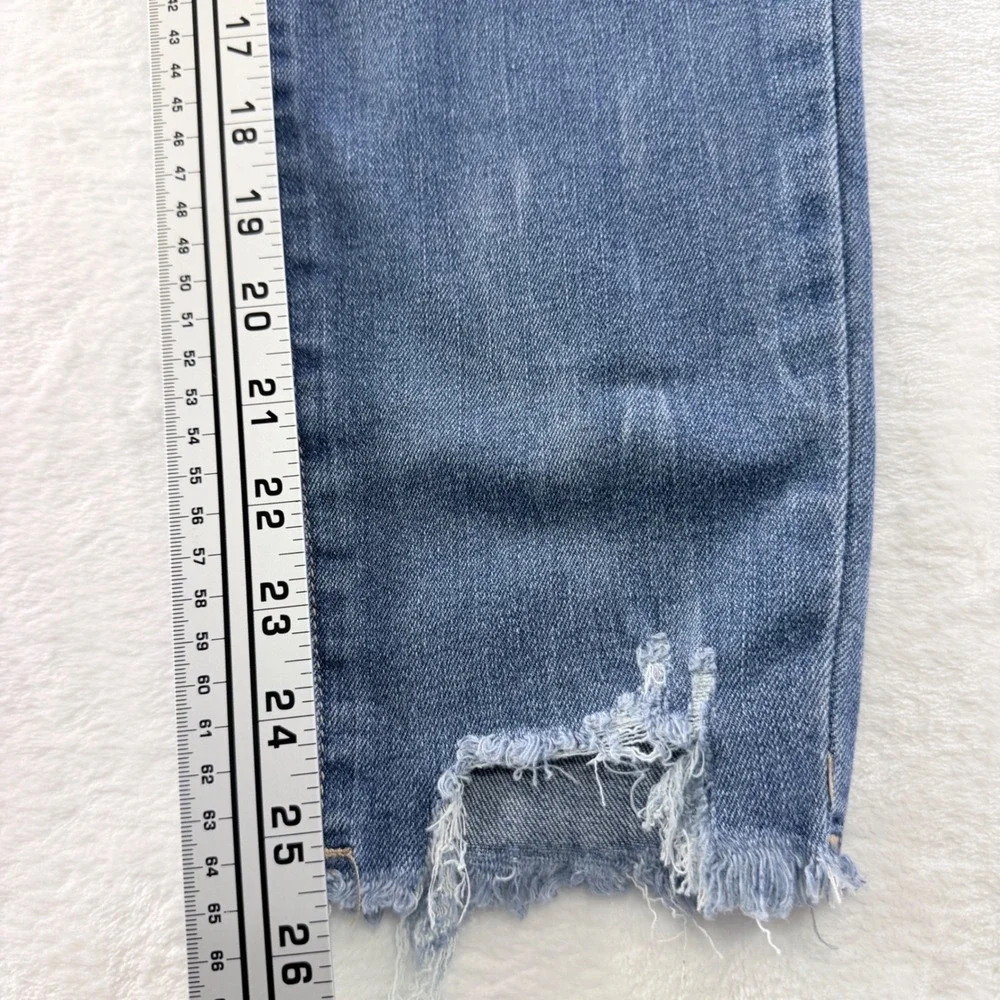 Nicole Miller New York Jeans SOHO High Rise Ankle Skinny Blue Distressed Size 12